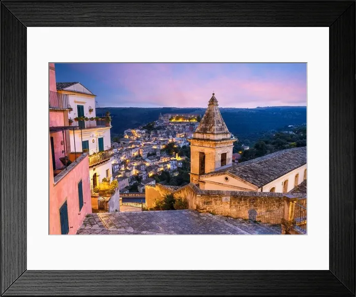 Framed Print : Santa Maria delle Scale in Ragusa, Sicily, Italy at dusk Framed Print : Santa Maria delle Scale in Ragusa, Sicily, Italy at dusk