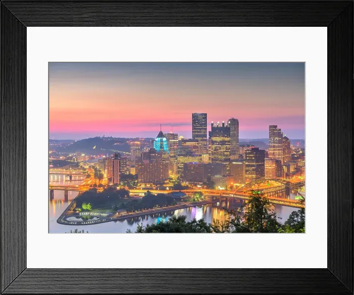 Framed Print : Pittsburgh, Pennsylvania, USA skyline on the river Framed Print : Pittsburgh, Pennsylvania, USA skyline on the river