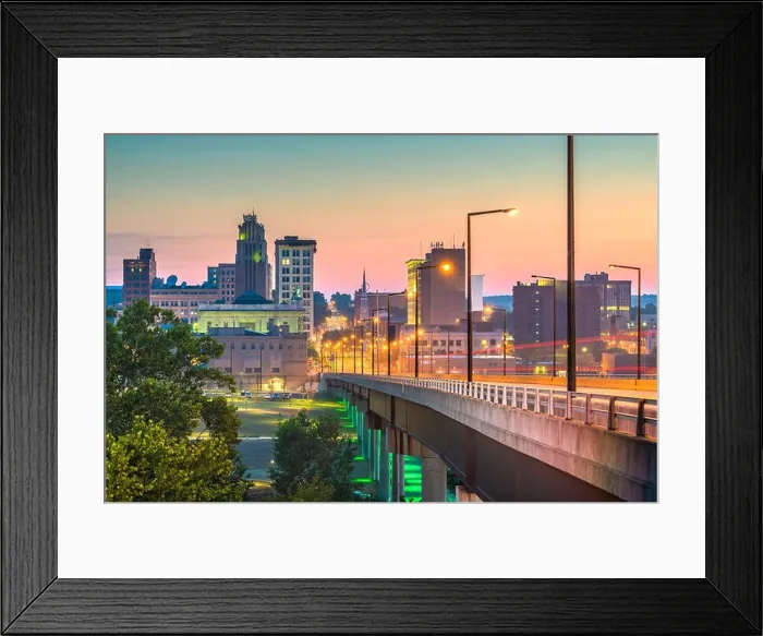 Framed Print : Youngstown, Ohio, USA downtown skyline at dsuk
