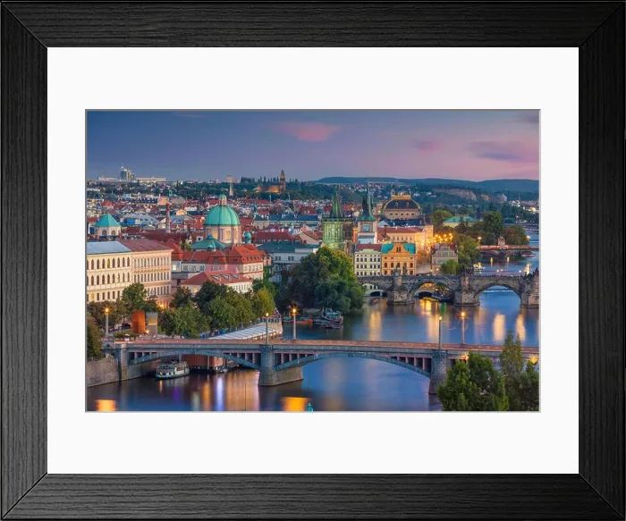 Framed Print : Prague Sunset. Image of Prague, capital city of Czech Republic and Charles Bridge, during sunset Framed Print : Prague Sunset. Image of Prague, capital city of Czech Republic and Charles Bridge, during sunset