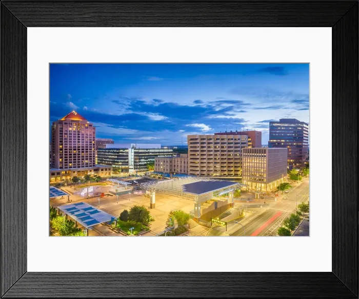 Framed Print : Albuquerque, New Mexico, USA downtown cityscape at twilight Framed Print : Albuquerque, New Mexico, USA downtown cityscape at twilight