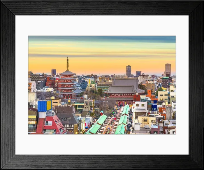 Framed Print : Asakusa, Tokyo, Japan cityscape. (gate reads: Kobunachō, the historic name of the town) Framed Print : Asakusa, Tokyo, Japan cityscape. (gate reads: Kobunachō, the historic name of the town)
