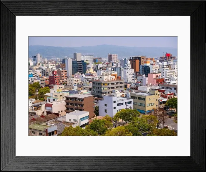 Framed Print : Wakayama City, Japan downtown cityscape in the afternoon Framed Print : Wakayama City, Japan downtown cityscape in the afternoon