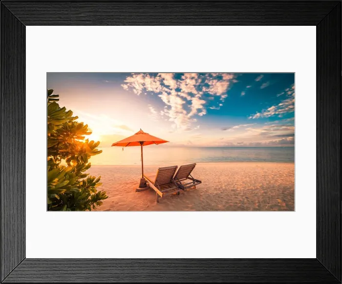 Framed Print : Beautiful beach. Tranquil scenery, relaxing beach, tropical landscape design. Moody landscape Framed Print : Beautiful beach. Tranquil scenery, relaxing beach, tropical landscape design. Moody landscape