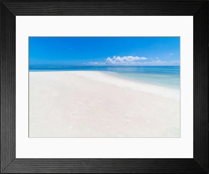 Framed Print : Empty beach scene for sea sand sky concept. Summer beach background. Sand and sea and sky Framed Print : Empty beach scene for sea sand sky concept. Summer beach background. Sand and sea and sky