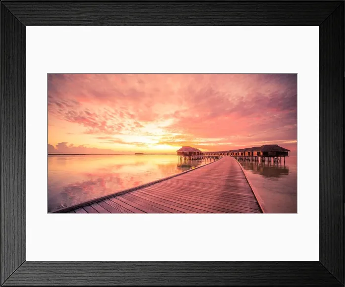 Framed Print : Beautiful beach. Tranquil scenery, relaxing beach, tropical landscape design. Moody landscape