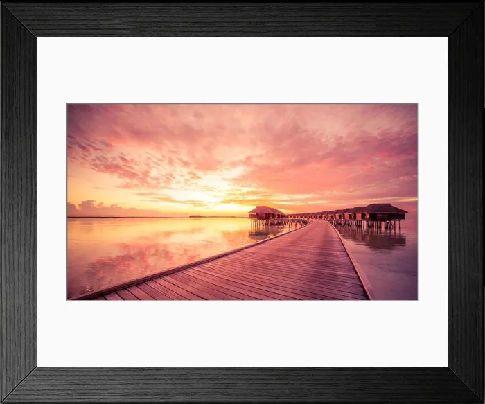 Framed Print : Beautiful beach. Tranquil scenery, relaxing beach, tropical landscape design. Moody landscape