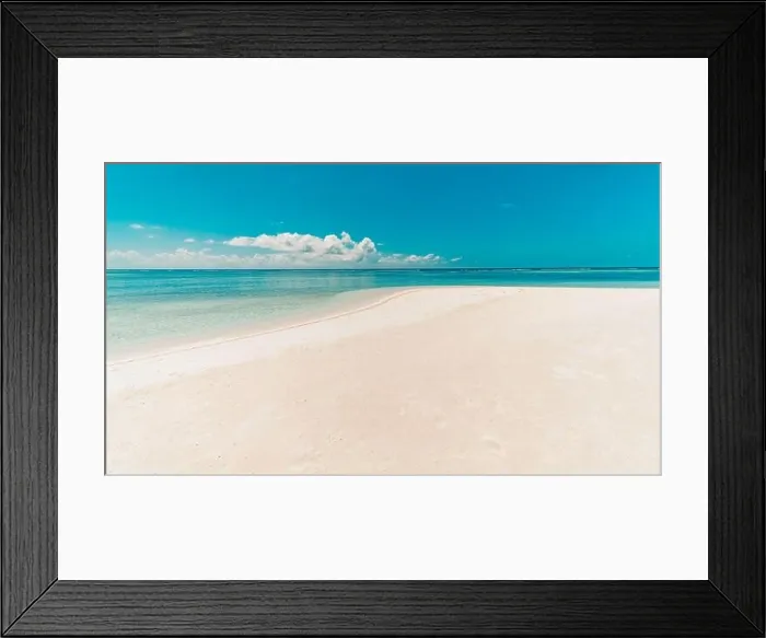 Framed Print : Empty beach scene for sea sand sky concept. Summer beach background. Sand and sea and sky Framed Print : Empty beach scene for sea sand sky concept. Summer beach background. Sand and sea and sky