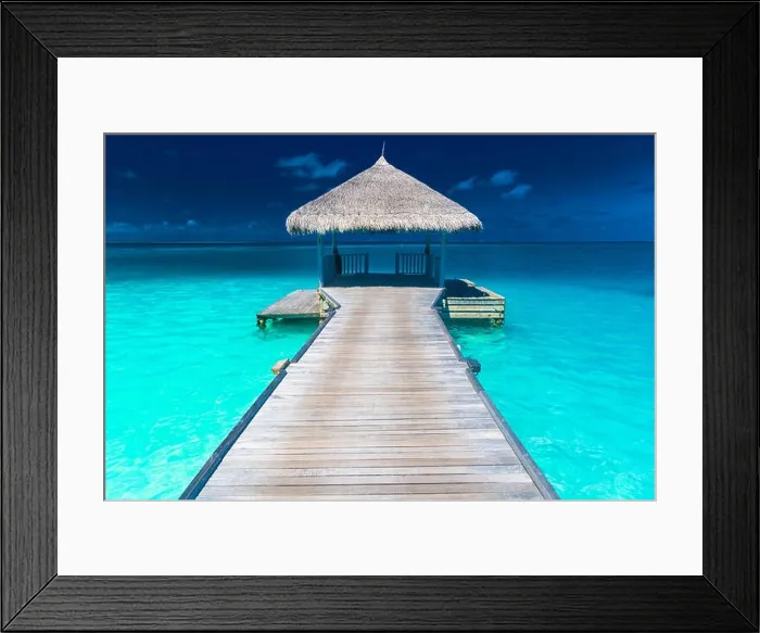 Framed Print : Beautiful beach. Tranquil scenery, relaxing beach, tropical landscape design. Moody landscape