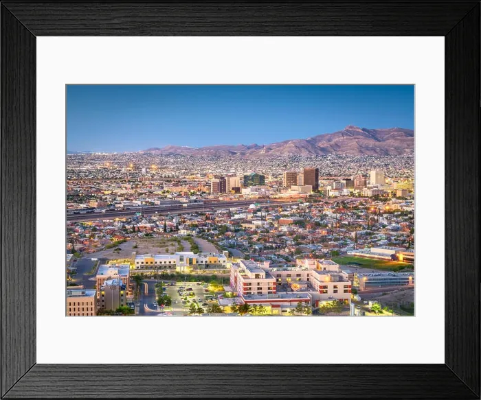 Framed Print : El Paso, Texas, USA downtown city skyline at twilight Framed Print : El Paso, Texas, USA downtown city skyline at twilight