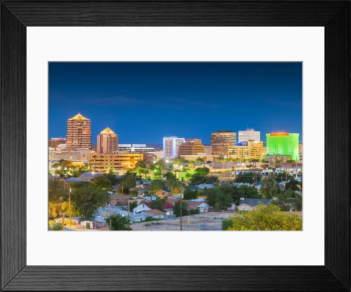 Framed Print : Albuquerque, New Mexico, USA downtown cityscape at twilight Framed Print : Albuquerque, New Mexico, USA downtown cityscape at twilight