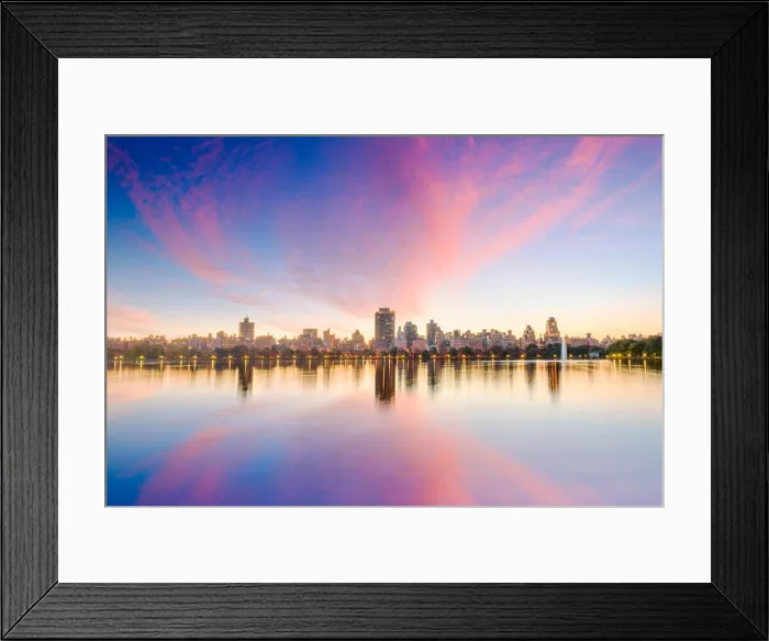 Framed Print : New York, New York, USA at Central Park and reservoir in autumn season