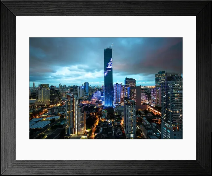 Framed Print : Bangkok city skyline, Mahanakhon skyscraper tower is tallest buildings in Thailand, Silom area, Bangkok Thailand Framed Print : Bangkok city skyline, Mahanakhon skyscraper tower is tallest buildings in Thailand, Silom area, Bangkok Thailand