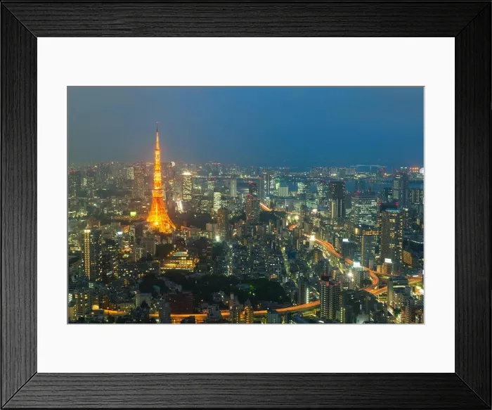 Framed Print : Tokyo city view and Tokyo landmark Tokyo Tower in evening in Tokyo, Japan Framed Print : Tokyo city view and Tokyo landmark Tokyo Tower in evening in Tokyo, Japan