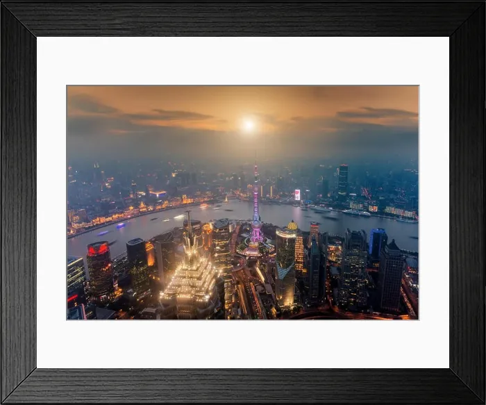Framed Print : Shanghai skyline cityscape, Aerial view of shanghai at Lujiazui finance and business district trade zone skyscraper, Shanghai Framed Print : Shanghai skyline cityscape, Aerial view of shanghai at Lujiazui finance and business district trade zone skyscraper, Shanghai