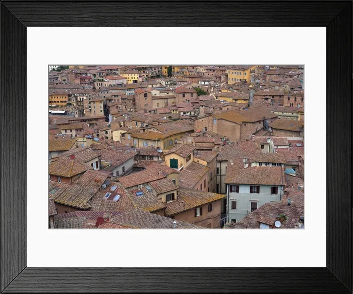 Framed Print : Tuscan old italian city of Siena, Italy. View on top of houses Framed Print : Tuscan old italian city of Siena, Italy. View on top of houses
