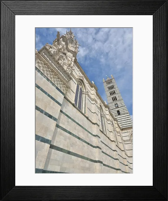 Framed Print : Walls and tower of the Siena Cathedral, region of Tuscany, Italy. Siena Dome Framed Print : Walls and tower of the Siena Cathedral, region of Tuscany, Italy. Siena Dome