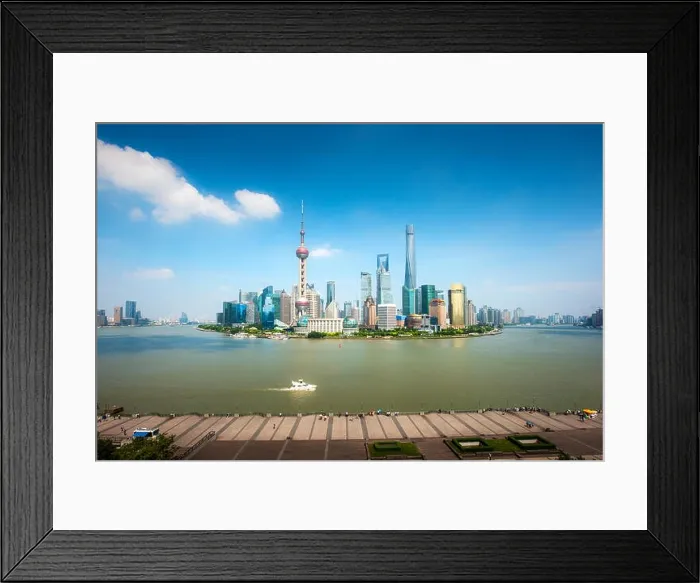 Framed Print : Shanghai lujiazui finance and business district trade zone skyline with cruise ship, Shanghai China Framed Print : Shanghai lujiazui finance and business district trade zone skyline with cruise ship, Shanghai China