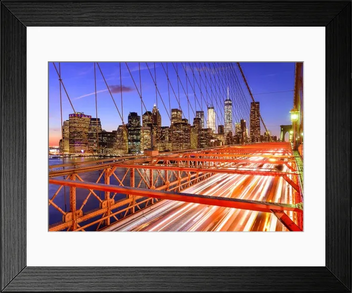 Framed Print : New York City financial district cityscape from the Brooklyn Bridge Framed Print : New York City financial district cityscape from the Brooklyn Bridge
