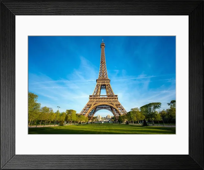 Framed Print : Landscape panoramic view on the Eiffel tower and park during the sunny day in Paris, France. Travel and Vacation concept Framed Print : Landscape panoramic view on the Eiffel tower and park during the sunny day in Paris, France. Travel and Vacation concept