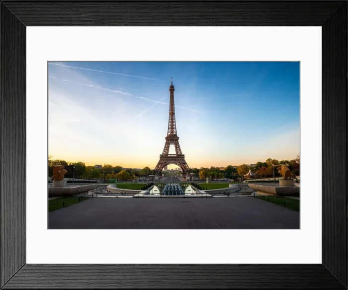 Framed Print : Landscape panoramic view on the Eiffel tower and park during the sunny day in Paris, France. Travel and Vacation concept Framed Print : Landscape panoramic view on the Eiffel tower and park during the sunny day in Paris, France. Travel and Vacation concept