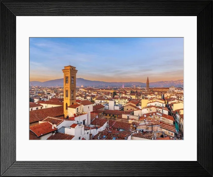 Framed Print : Florence, Italy historic cityscape with church bell towers at dusk Framed Print : Florence, Italy historic cityscape with church bell towers at dusk