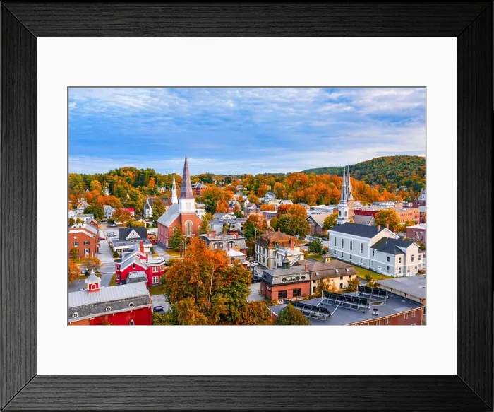 Framed Print : Montpelier, Vermont, USA autumn town skyline Framed Print : Montpelier, Vermont, USA autumn town skyline