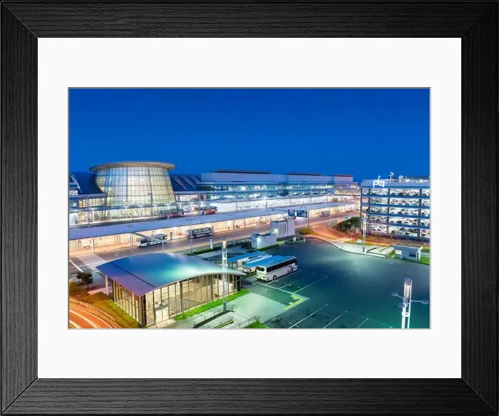 Framed Print : TOKYO, JAPAN - SEPTEMBER 1, 2015: Exterior of Haneda Airport at night Framed Print : TOKYO, JAPAN - SEPTEMBER 1, 2015: Exterior of Haneda Airport at night