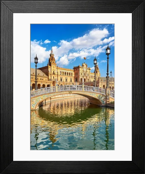 Framed Print : Plaza de Espana, Seville, Andalusia, Spain Framed Print : Plaza de Espana, Seville, Andalusia, Spain