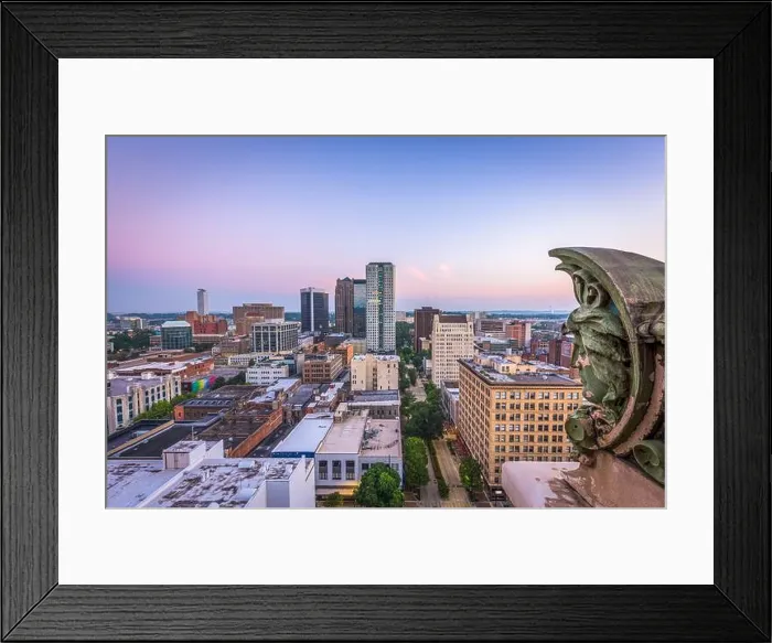 Framed Print : Birmingham, Alabama, USA downtown cityscape at dusk Framed Print : Birmingham, Alabama, USA downtown cityscape at dusk
