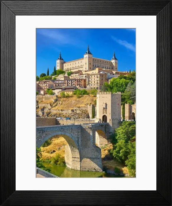 Framed Print : Toledo old town, San Martin Bridge, Spain Framed Print : Toledo old town, San Martin Bridge, Spain