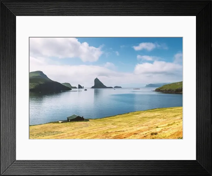 Framed Print : Breathtaking view on Drangarnir and Tindholmur sea stacks in Atlantic ocean, Faroe Islands. Landscape photography Framed Print : Breathtaking view on Drangarnir and Tindholmur sea stacks in Atlantic ocean, Faroe Islands. Landscape photography