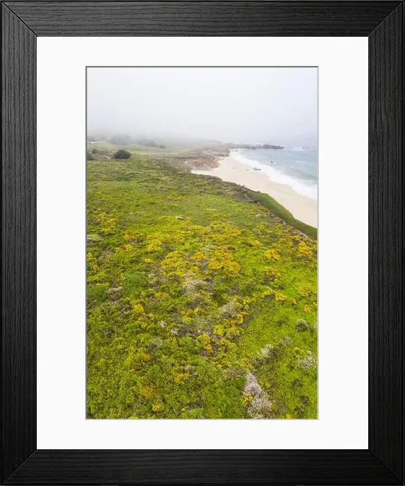 Framed Print : Seen from a bird's eye view, the cold waters of the Pacific Ocean wash against the beautiful coastline south of Monterey in Northern California Framed Print : Seen from a bird's eye view, the cold waters of the Pacific Ocean wash against the beautiful coastline south of Monterey in Northern California