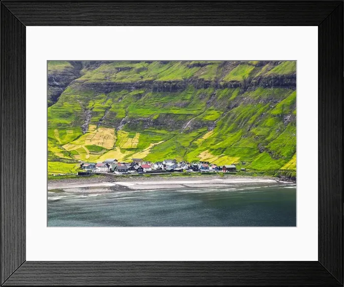 Framed Print : Tjornuvik village beach on Streymoy island, Faroe Islands, Denmark. Landscape photography Framed Print : Tjornuvik village beach on Streymoy island, Faroe Islands, Denmark. Landscape photography