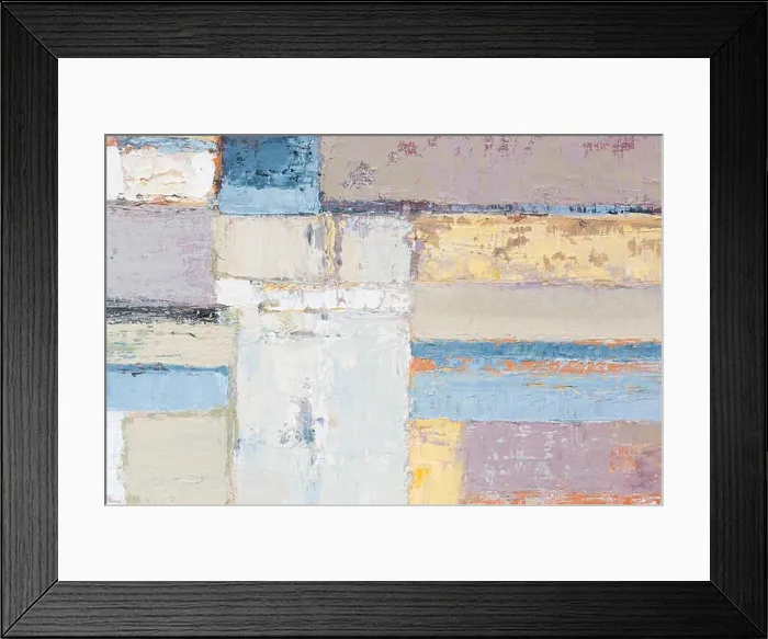 Framed Print : Houses differently colored. Bright abstract oil painting Framed Print : Houses differently colored. Bright abstract oil painting
