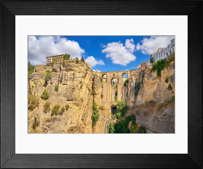Framed Print : Ronda - El Tajo Gorge Canyon, Puente Nuevo Bridge, Andalusia, Spain Framed Print : Ronda - El Tajo Gorge Canyon, Puente Nuevo Bridge, Andalusia, Spain