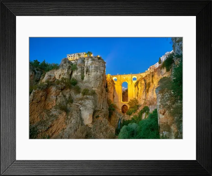 Framed Print : Ronda - El Tajo Gorge Canyon, Puente Nuevo Bridge, Andalusia, Spain Framed Print : Ronda - El Tajo Gorge Canyon, Puente Nuevo Bridge, Andalusia, Spain