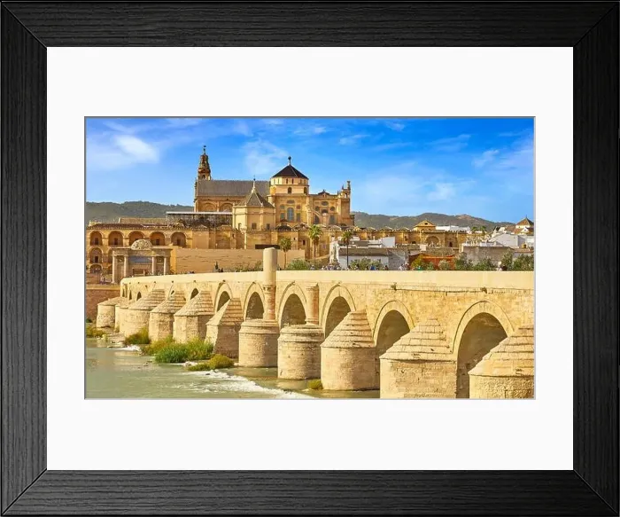 Framed Print : Roman Bridge and Cordoba Mosque, Andalusia, Spain Framed Print : Roman Bridge and Cordoba Mosque, Andalusia, Spain