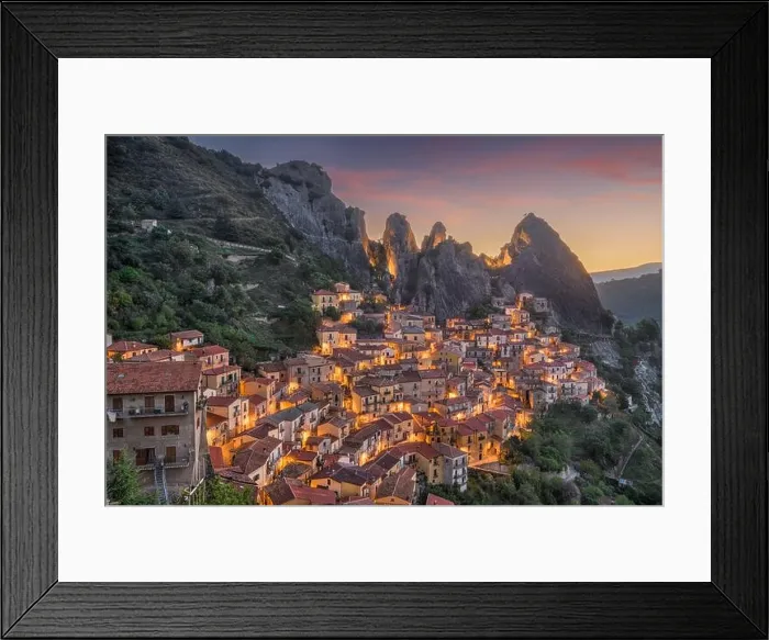 Framed Print : Castelmezzano, Italy in the Basilicata region at dawn Framed Print : Castelmezzano, Italy in the Basilicata region at dawn