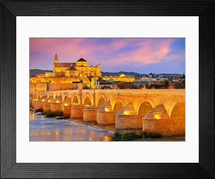 Framed Print : Spain - Roman Bridge and Cordoba Mosque, Andalusia, Cordoba Framed Print : Spain - Roman Bridge and Cordoba Mosque, Andalusia, Cordoba