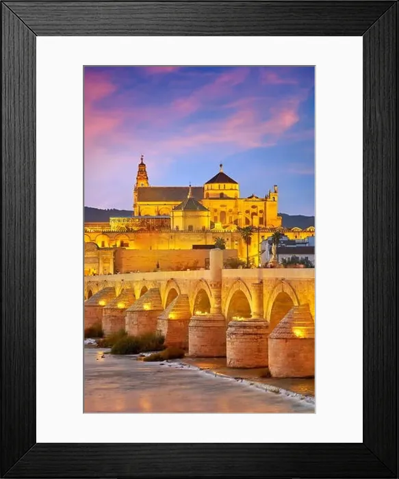 Framed Print : Roman Bridge and Cordoba Mosque, Andalusia, Spain Framed Print : Roman Bridge and Cordoba Mosque, Andalusia, Spain