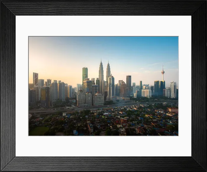 Framed Print : Kuala Lumpur city skyline and skyscrapers building during sunrise at business district downtown in Kuala Lumpur, Malaysia. Asia Framed Print : Kuala Lumpur city skyline and skyscrapers building during sunrise at business district downtown in Kuala Lumpur, Malaysia. Asia