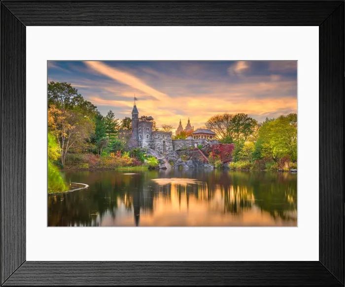 Framed Print : Central Park, New York City at Belvedere Castle during an autumn twilight Framed Print : Central Park, New York City at Belvedere Castle during an autumn twilight