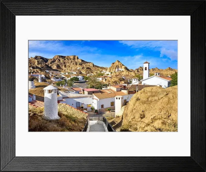 Framed Print : Spain - Troglodyte cave dwellings, undergroung houses, Guadix, Andalucia Framed Print : Spain - Troglodyte cave dwellings, undergroung houses, Guadix, Andalucia