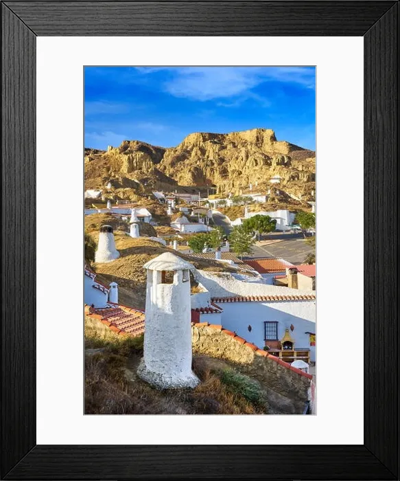 Framed Print : Spain - Troglodyte cave dwellings, Guadix, Andalucia Framed Print : Spain - Troglodyte cave dwellings, Guadix, Andalucia