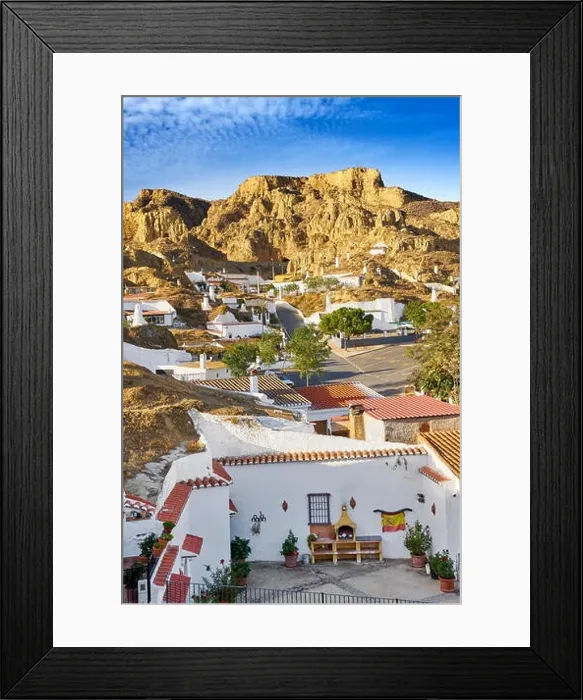 Framed Print : Landscape view of Troglodyte cave dwellings, Guadix, Andalucia, Spain Framed Print : Landscape view of Troglodyte cave dwellings, Guadix, Andalucia, Spain