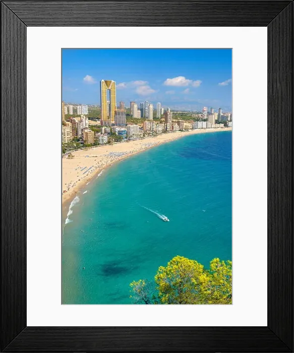 Framed Print : Aerial view landscape of Benidorm, Spain Framed Print : Aerial view landscape of Benidorm, Spain