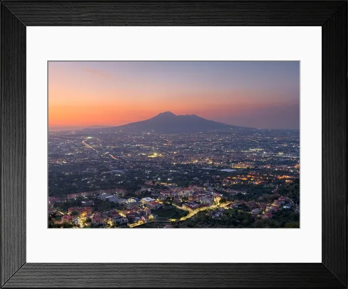 Framed Print : Pompeii, Italy under Mt. Vesuvius after sunset Framed Print : Pompeii, Italy under Mt. Vesuvius after sunset