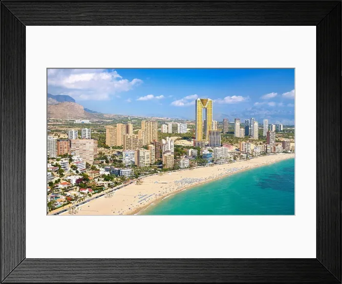 Framed Print : Spain - aerial landscape view of Benidorm Framed Print : Spain - aerial landscape view of Benidorm