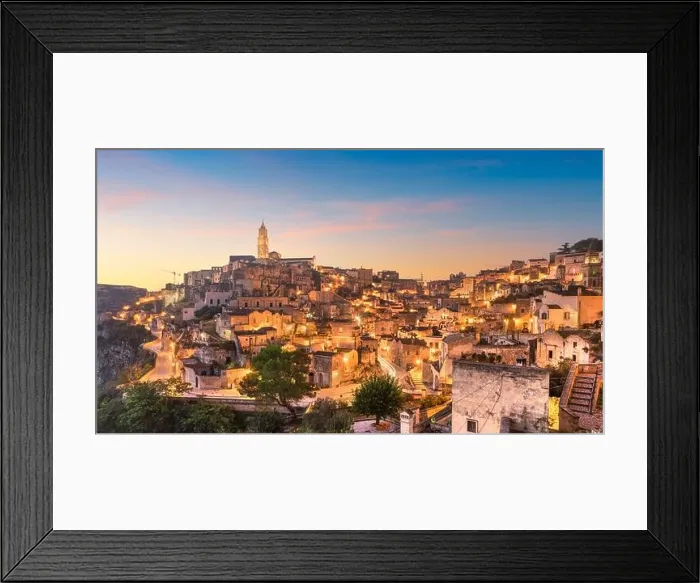 Framed Print : Matera, Italy ancient hilltop town in the Basilicata region at dawn Framed Print : Matera, Italy ancient hilltop town in the Basilicata region at dawn